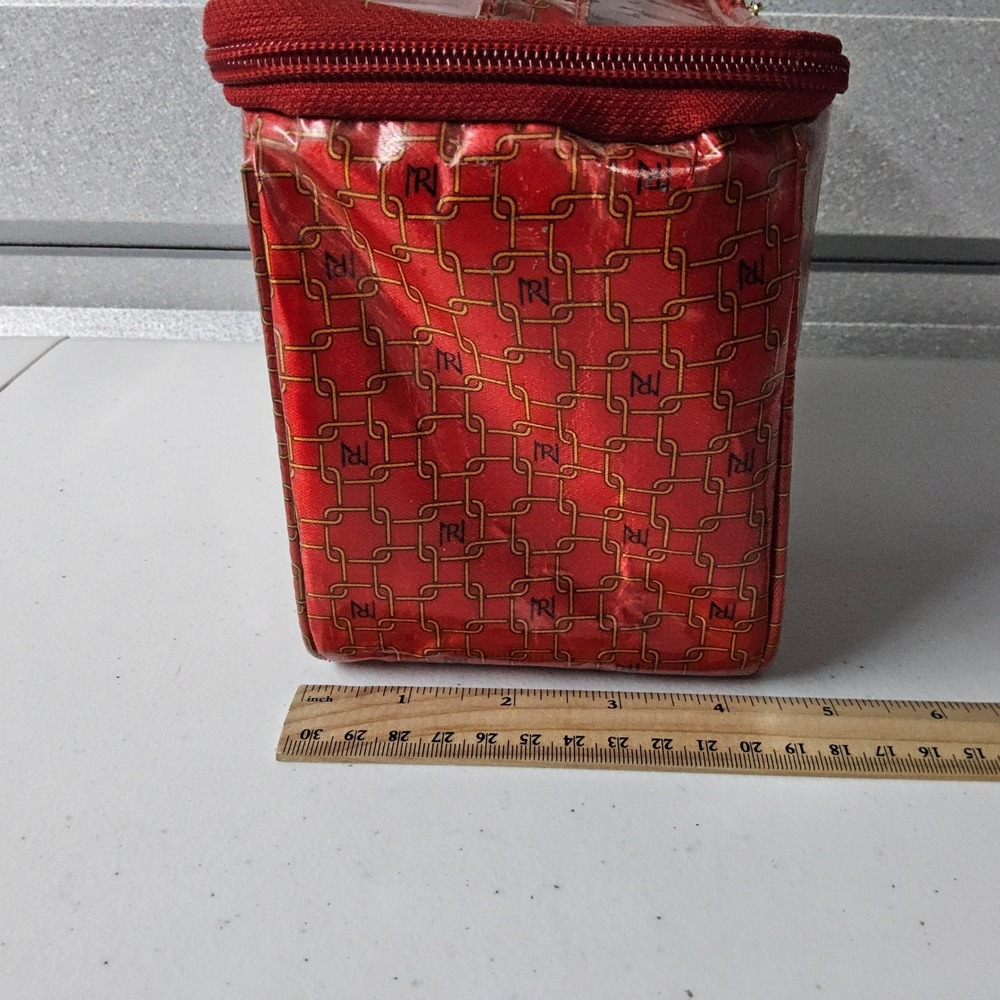 Purse N Makeup Train Case Cosmetic Organizer Travel Toiletry Bag Red - Picture 8 of 11